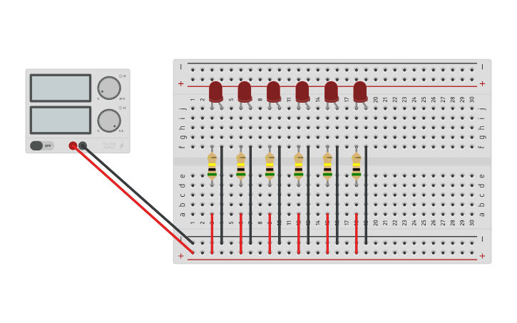 Circuit design LED in parallelo | Tinkercad