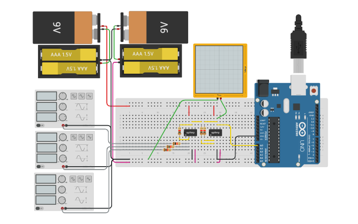 Circuit design Instrumentasi - Digital Filter - Low Pass | Tinkercad