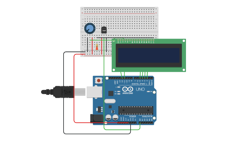 Circuit design Sistema de temperatura - Tinkercad