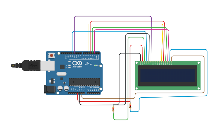 Circuit design Arduino #1 - LCD (Liquid Crystal Display) - Tinkercad