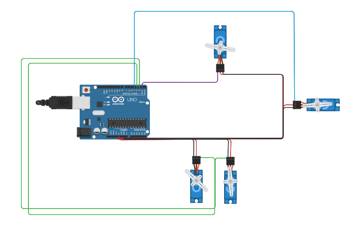 Circuit design braco Mecanico - Tinkercad