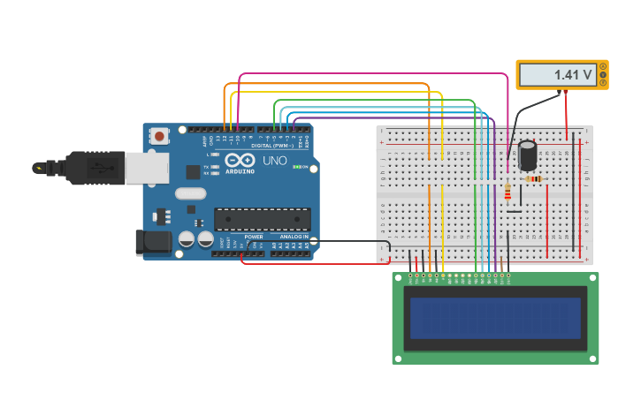 Circuit design Luminosité LCD - Tinkercad