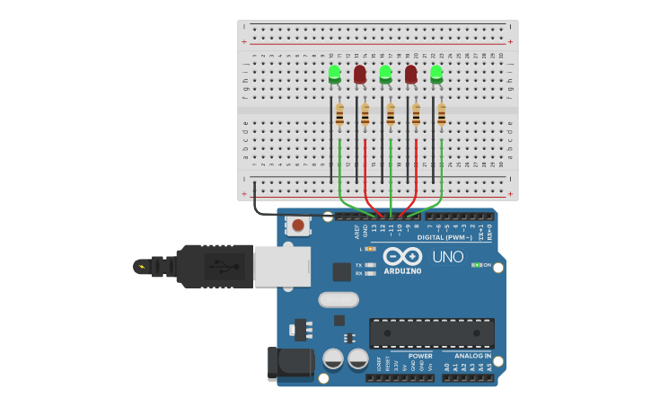 Circuit design O Christmas Tree | Tinkercad