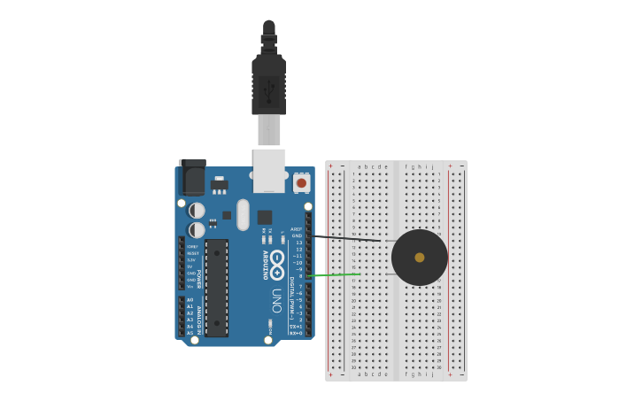 Circuit design Buzzer | Tinkercad