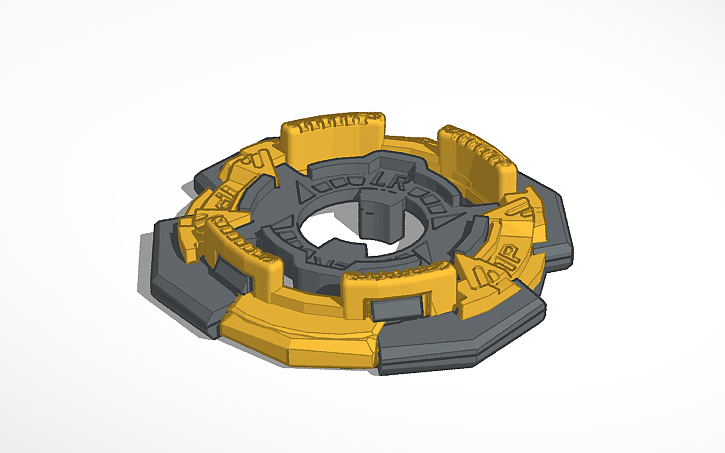 Beyblade Structure 3D design beyblade burst sparking 1D chassis - Tinkercad