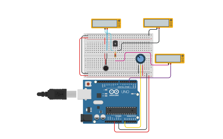 Circuit design Arduino Vibromotor Transistor Circuit with Multimeters ...