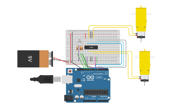 Circuit design Motors - Tinkercad
