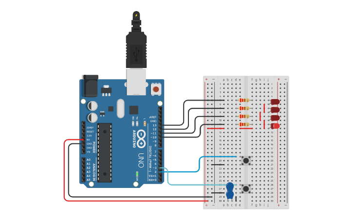 Circuit Design Bouton Plus Et Moins - Tinkercad