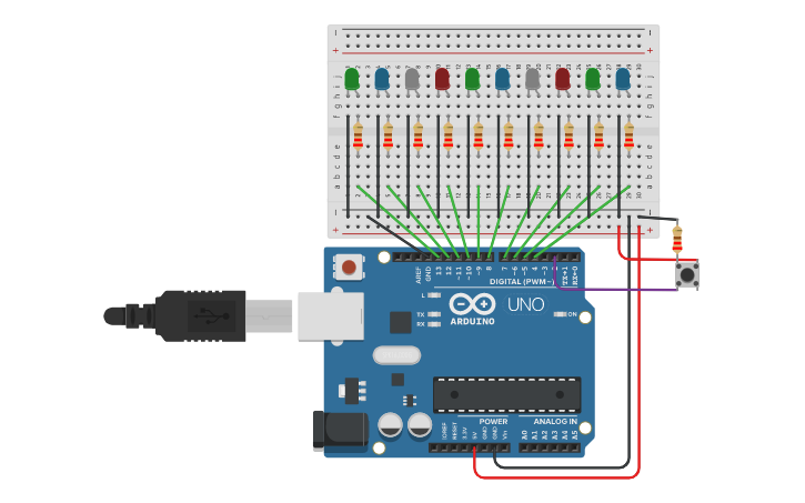 Circuit design nightrider - Tinkercad