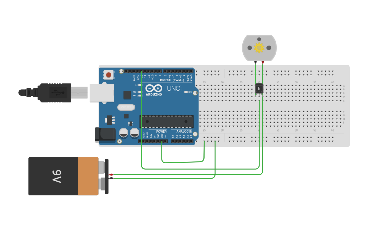 Circuit design DC Motor - Tinkercad