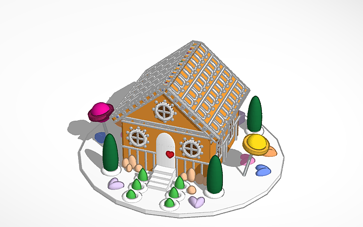 Revit Gingerbread House Rendering Tutorial 3D design GingerBread House | Tinkercad