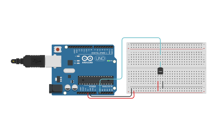 Circuit design Temperature Sensor - Tinkercad