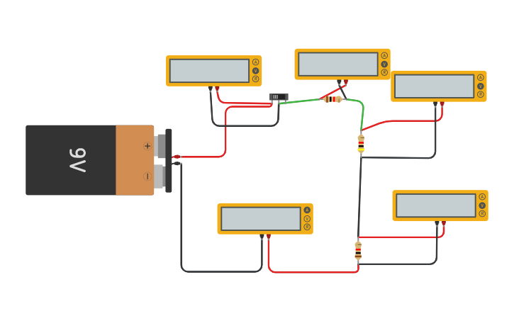 Circuit design Kirchhoff LVK - Tinkercad