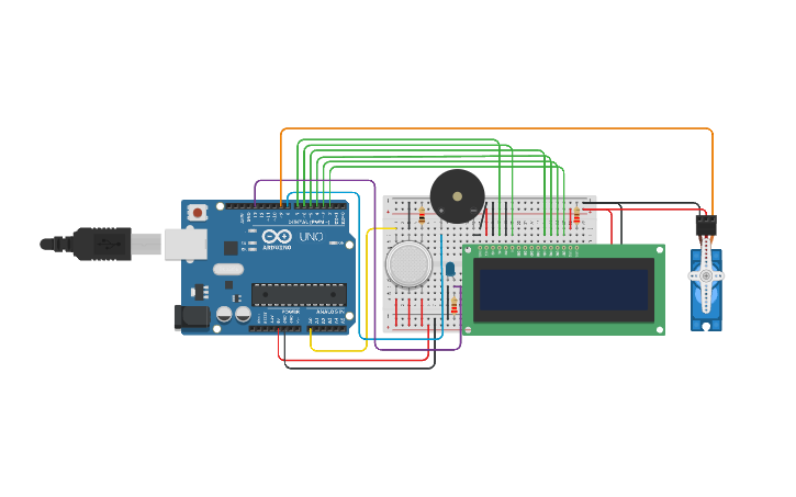 Circuit design Gas sensor | Tinkercad