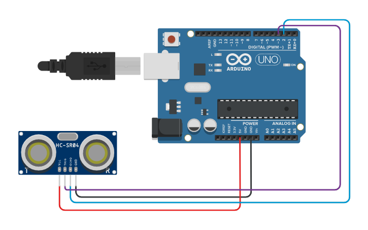 Circuit design Ultrasound - Tinkercad