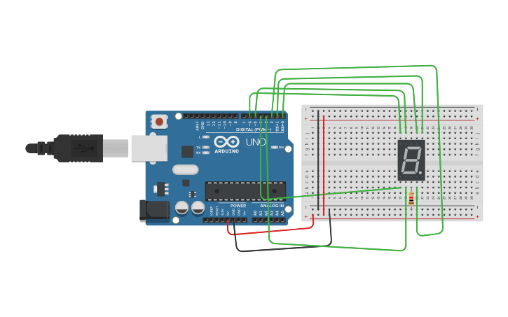 bcd to 7 segment decoder tinkercad