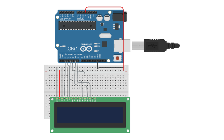 Circuit design LCD con Arduino | Tinkercad