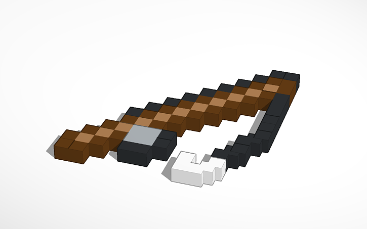 3D design MInecraft fishing rod - Tinkercad