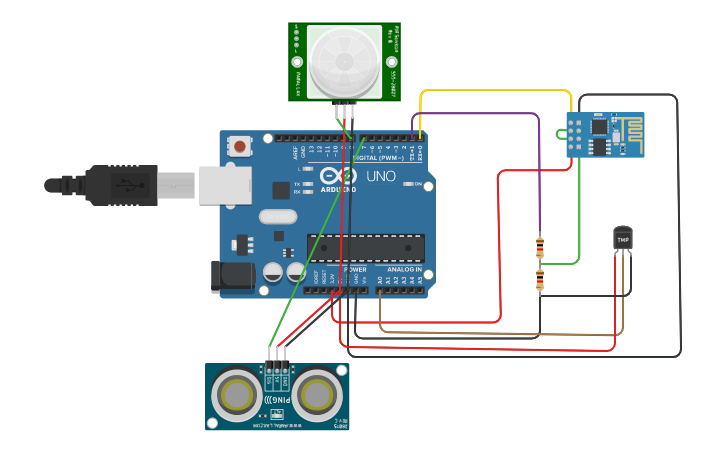 Circuit design Thingspeak cloud - Tinkercad