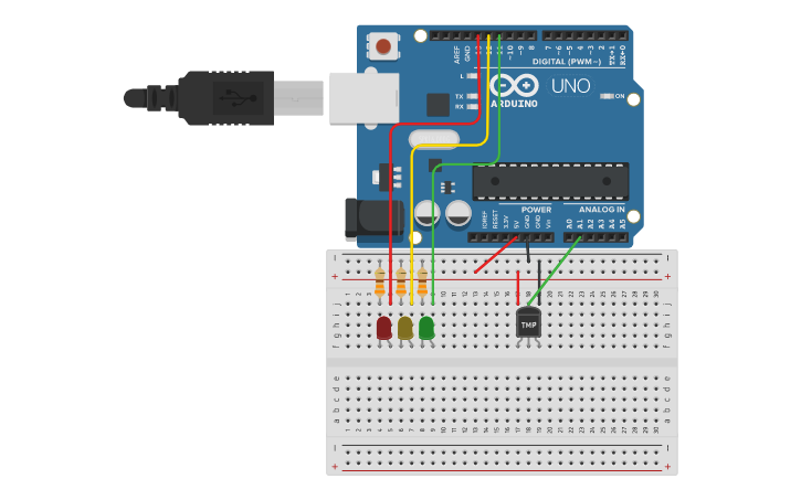 Circuit design Sensor de temperatura TMP36 - Tinkercad
