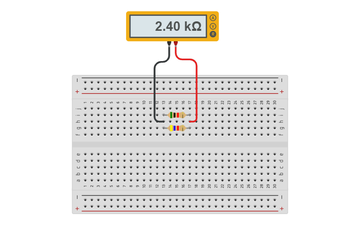 Circuit design Resistor in parallel | Tinkercad