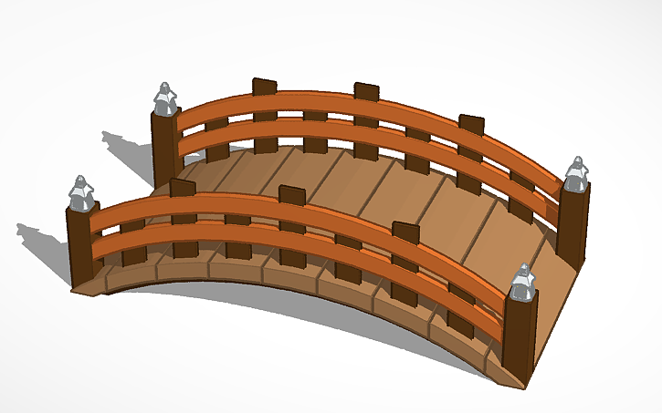 3D design japanese bridge | Tinkercad