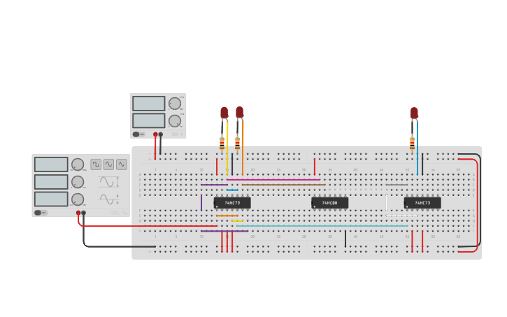 Circuit design 3 Bit Synchronous Up Counter | Tinkercad
