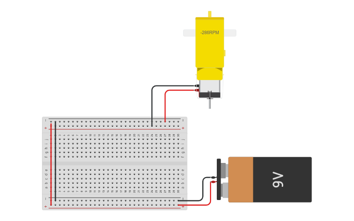 Circuit design basic dc motor - Tinkercad