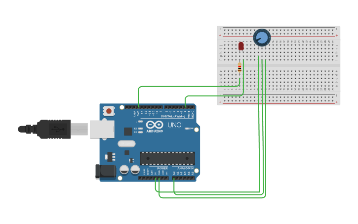 Circuit design PRÁCTICA ARDUINO CON TINKERCAD 3 - Tinkercad