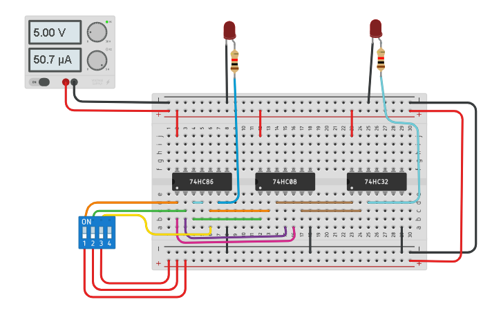 Circuit design full adder (ordinary gate) | Tinkercad