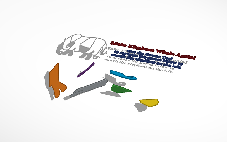 3D design Elephant Rotation Puzzle - Level 2 | Tinkercad