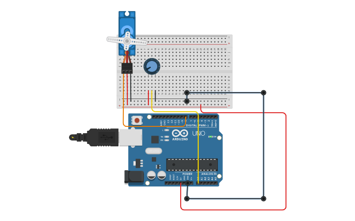 Circuit design Servo Motor com Arduino | Tinkercad