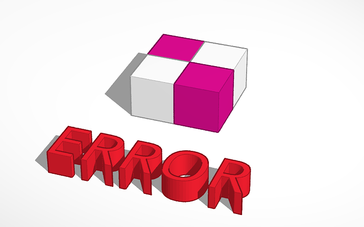 3D design ERROR block and letters - Tinkercad