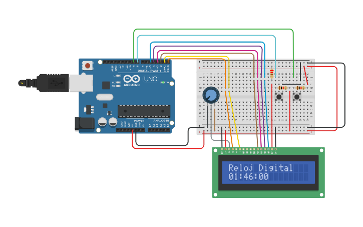 Circuit design reloj digital frecuencia 1hz | Tinkercad