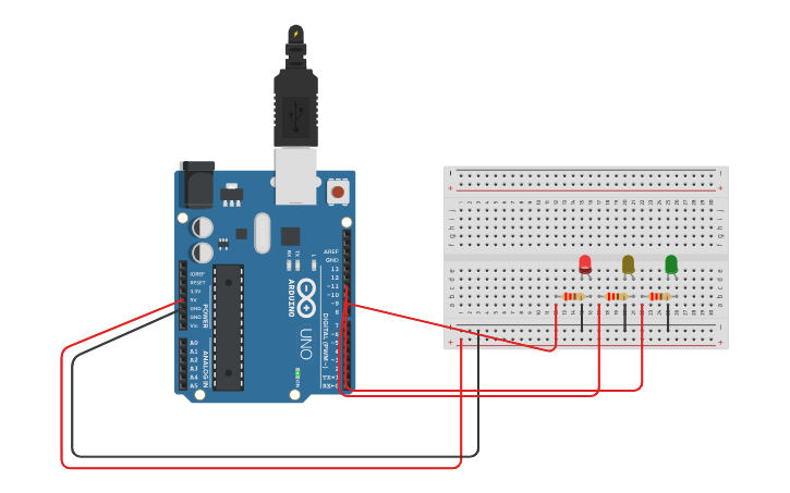 Circuit design Simple LED Flasher - Tinkercad