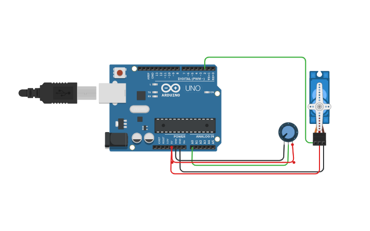 Circuit design Copy of Servo Motor Control - Tinkercad