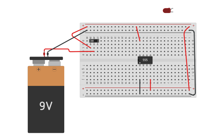 Circuit design 555 timer 1B - Tinkercad