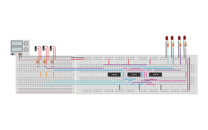 1x4 Demultiplexer Tinkercad