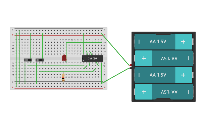 Circuit design Nor gate using nand | Tinkercad