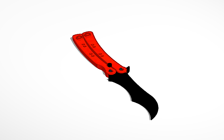 3D design Butterfly knife Tinkercad