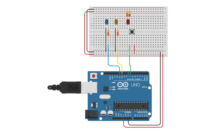 Circuit design Button Toggle | Tinkercad