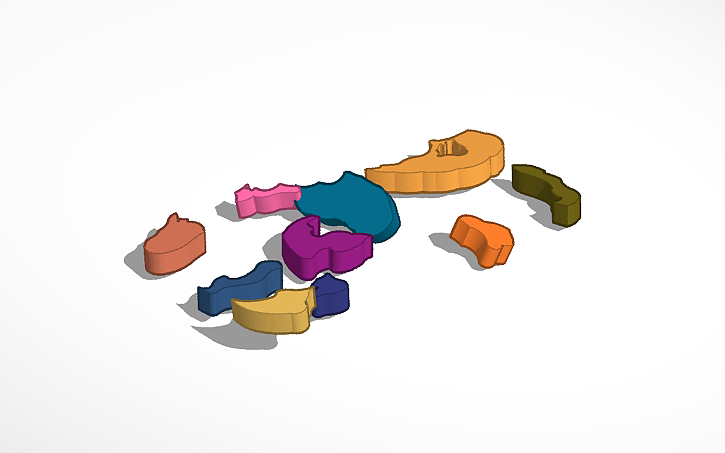 3D design Brain Puzzle - Tinkercad