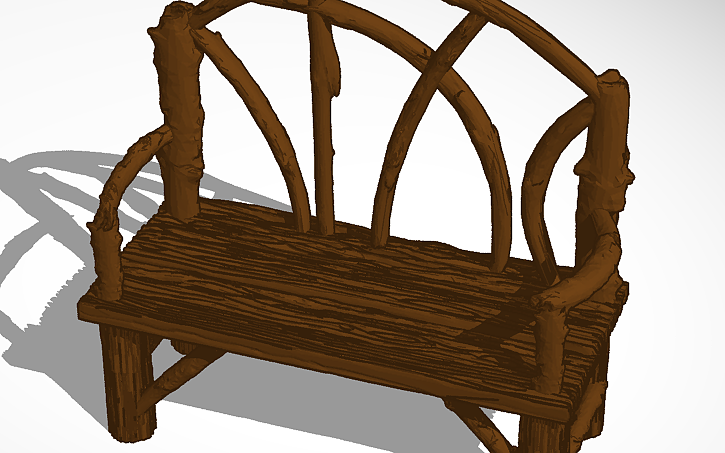 3D design rustic log bench | Tinkercad