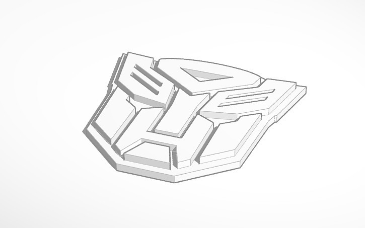 3D design Autobot icon with Back - Tinkercad
