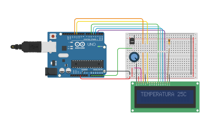 Circuit design TMP36 - PI - Tinkercad