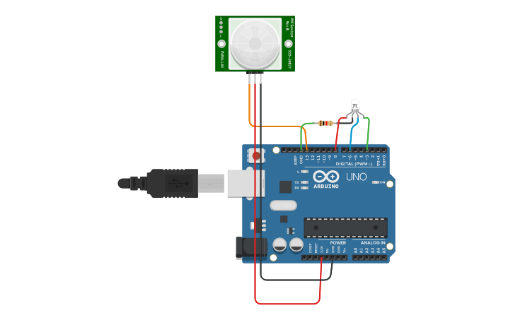 Circuit design ARDUINO SENSOR GERAK - Tinkercad