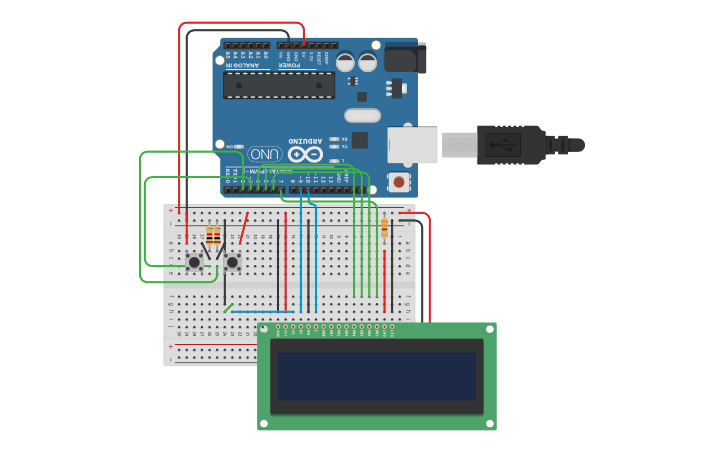 Circuit design Arduino Stopwatch - Tinkercad