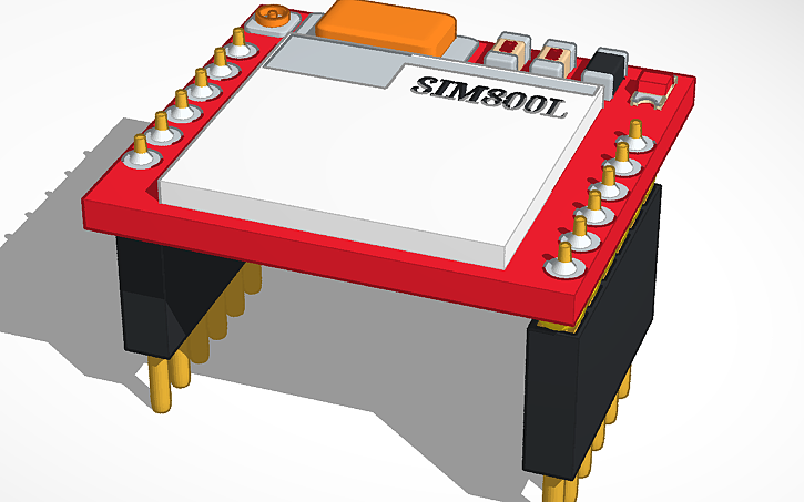 3D design Copy of sim800l GSM module - Tinkercad