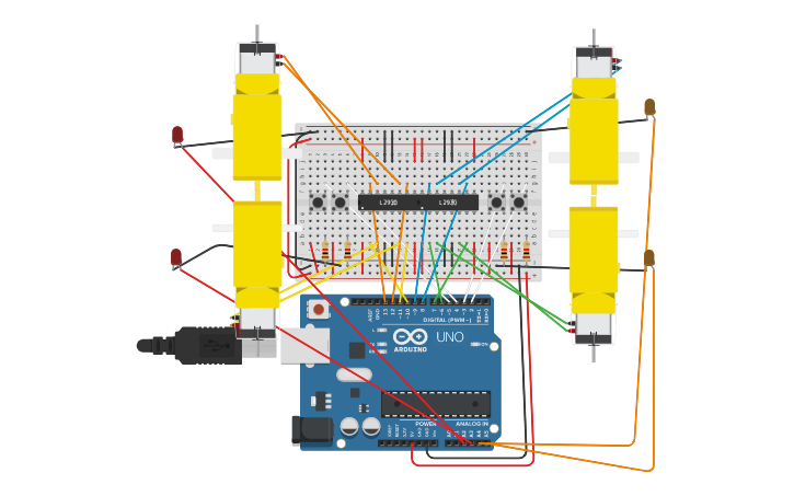 Circuit design Car - Tinkercad