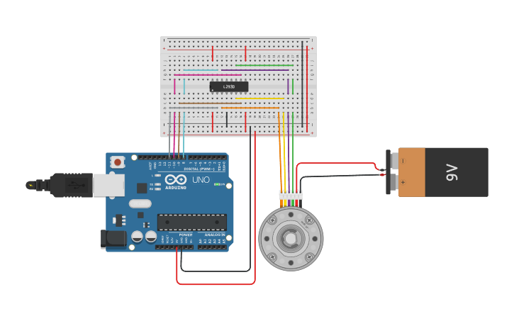 Circuit design STEPPER MOTOR CONTROL - Tinkercad